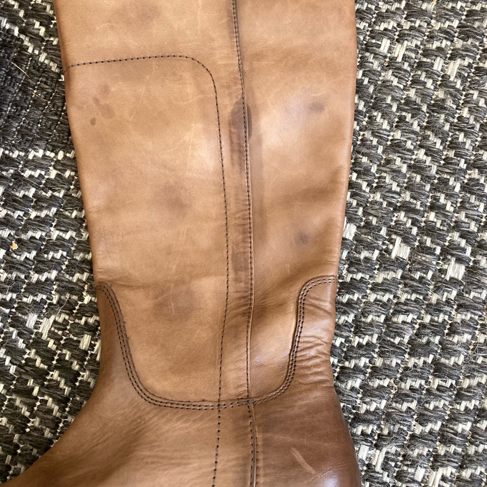 NEW Frye Paige Tall Leather Riding Boots - Slate Brown - Size 5.5